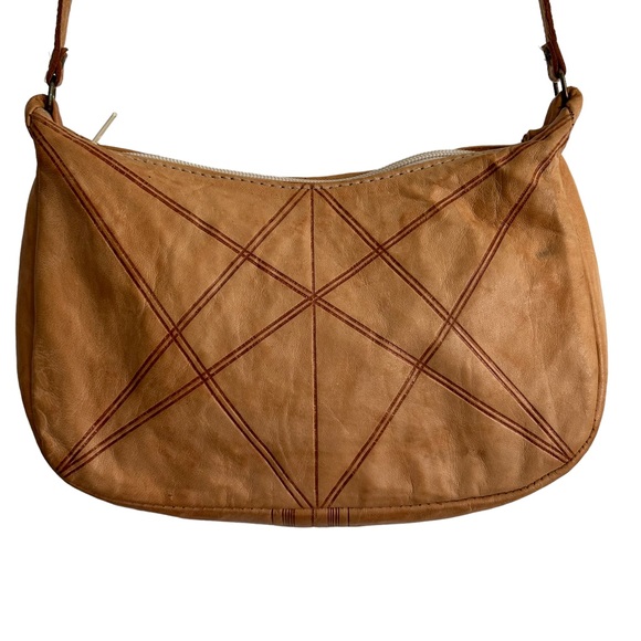 Moroccan Handcrafted Leather Shoulder Bag - Picture 2 of 8